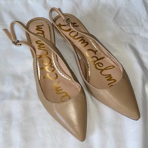 Sam Edelman tan kitten heel sling backs size 6